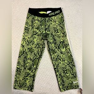 Nike dry fit Neon and black capri athletic pants